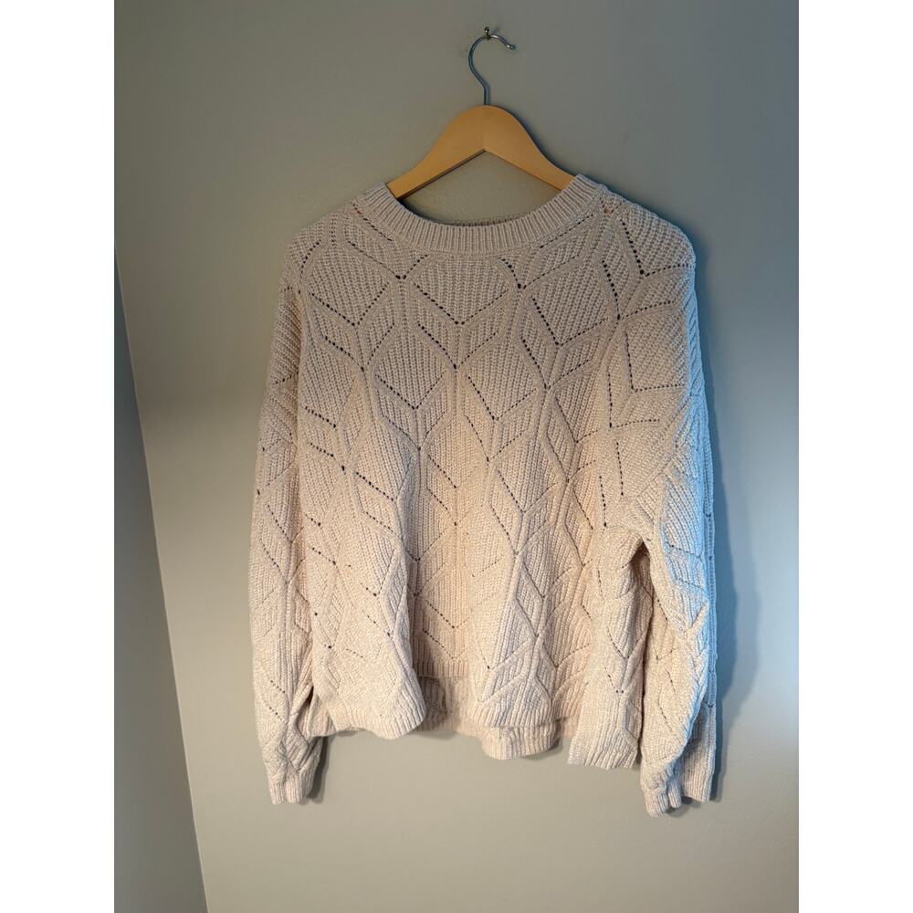 Weatherproof Vintage Metallic Sparkle Cream Cable Knit Sweater XXL - Picture 2 of 6